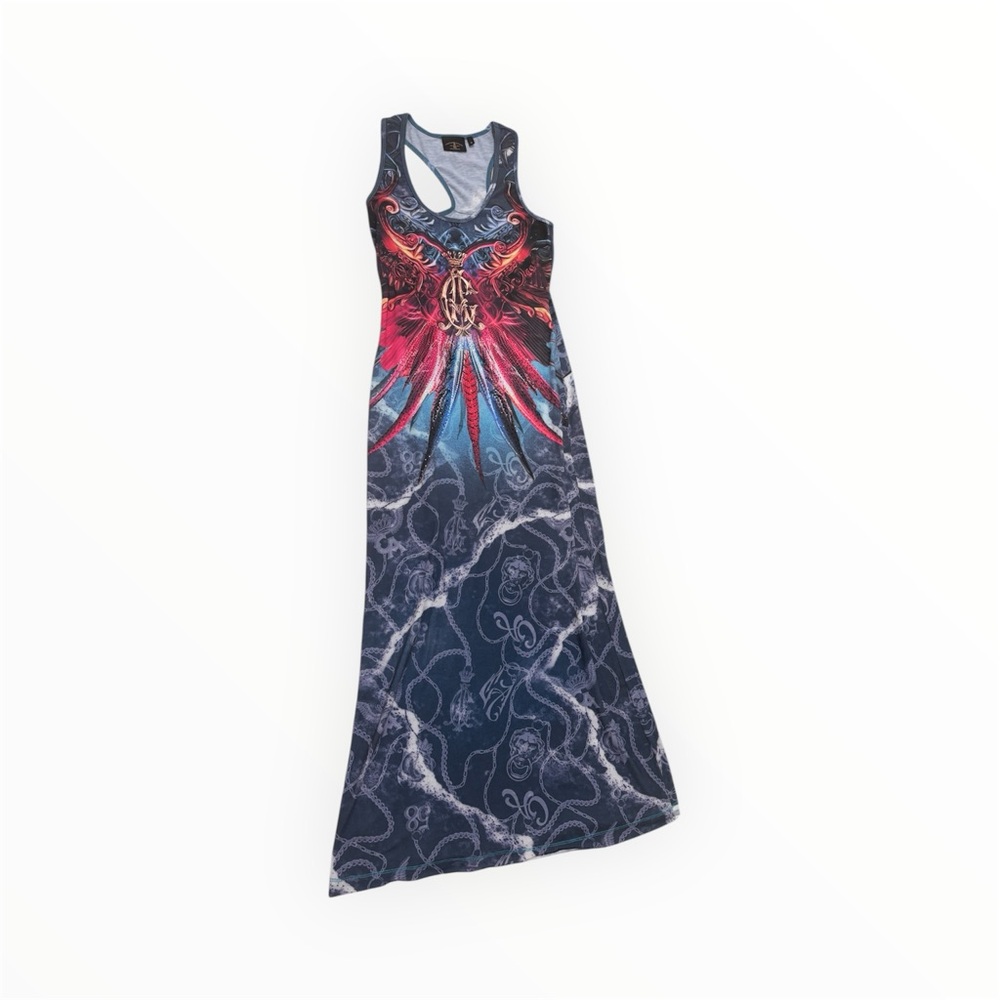 Vintage Christian Audigier Y2K Graphic Tank Maxi Dress